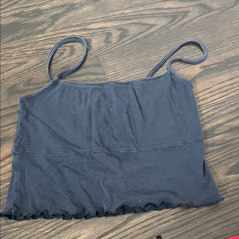 Brandy Melville Black Spaghetti Strap Crop Camisole